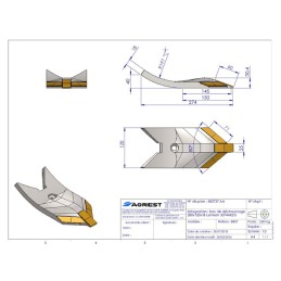 BEC DE DECHAUMAGE 280X120x20 CARB Lemken 3374 4442/3