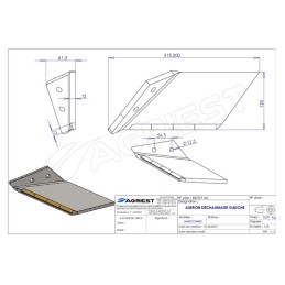 AILETTE ADAPTABLE LEMKEN 240X130X12  3374461 N