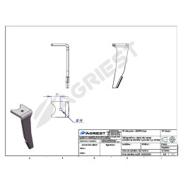 DENT HERSE ADAPTABLE AMAZONE 967496 (F) ea147 7 2PLAQ CARB D