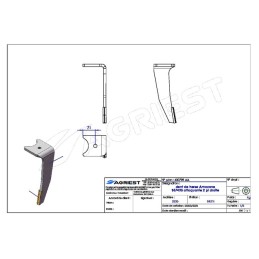 DENT HERSE ADAPTABLE AMAZONE 967495 (A) ea147 7 2PLAQ CARB D