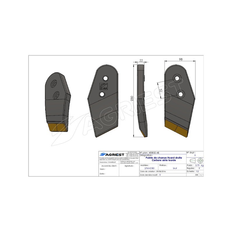 POINTE ADAPTABLE HUARD XLCARBURE DROIT