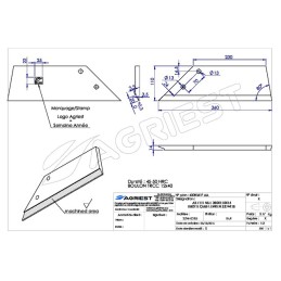 AILETTE ADAPTABLE LEMKEN 360X110X14  3374416 N