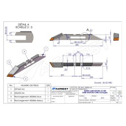 BARRE LAME MICHEL LG 600 EA80 GAUCHE CARB rec chargée