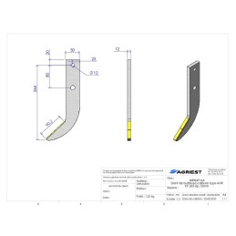 DENT DE BUTTEUSE CARBURE TYPE AVR 350401 HT26 65 EP 12mm