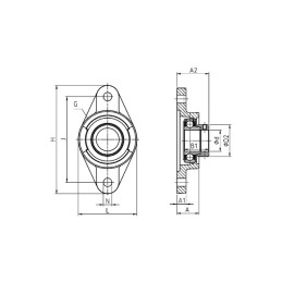 PALIER AUTO-ALIGNEUR OVALE FONTE AELFL 204 NTN
