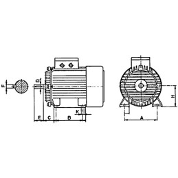MOTEUR ELECTRIQUE MONO 230V IE1 3000T 2CV/1,5 KW