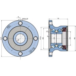 PALIER PORTE DISQUE 4 TROUS SANS FIXATION