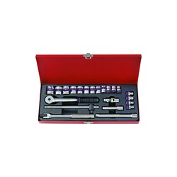 Coffret de douilles métriques et accessoires 3/8" - 22 pièces