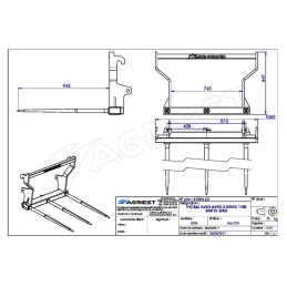 PIC'BAL EURO AVEC 3 DENTS 1100X40 PERCEE GRIS S