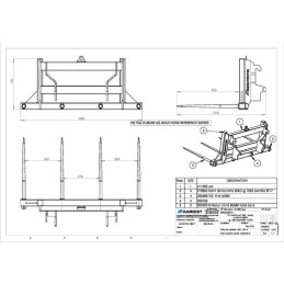 PIC BOTTE AP 1801 4 DENTS Ø45 LG 1055 PERCEE TYPE EURO