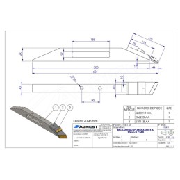 BARRE LAME ASKEL LG 600 EA90 DROIT CARB