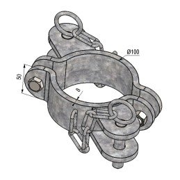 KIT BRIDES DOUBLE EN LIGNE POUR POTEAU ROND Ø 102