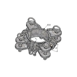 KIT BRIDES QUADRUPLE POUR POTEAU ROND Ø102