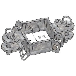 KIT BRIDES DOUBLE EN LIGNE POUR POTEAU CARRE 100