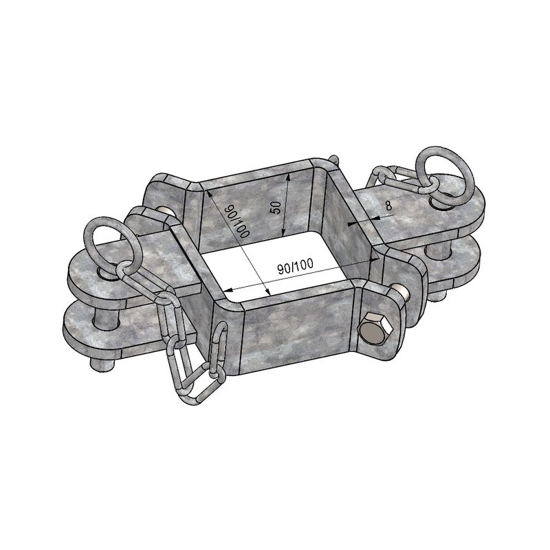 KIT BRIDES DOUBLE EN LIGNE POUR POTEAU CARRE 100