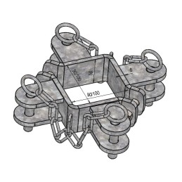 KIT BRIDES QUADRUPLE POUR POTEAU CARRE 100