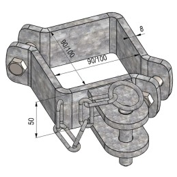 KIT BRIDES SIMPLE POUR POTEAU CARRE 100