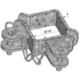 KIT BRIDES DOUBLE ANGLE POUR POTEAU CARRE 100
