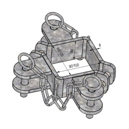 KIT BRIDES TRIPLE POUR POTEAU CARRE 100