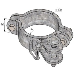 KIT BRIDES SIMPLE POUR POTEAU ROND Ø102