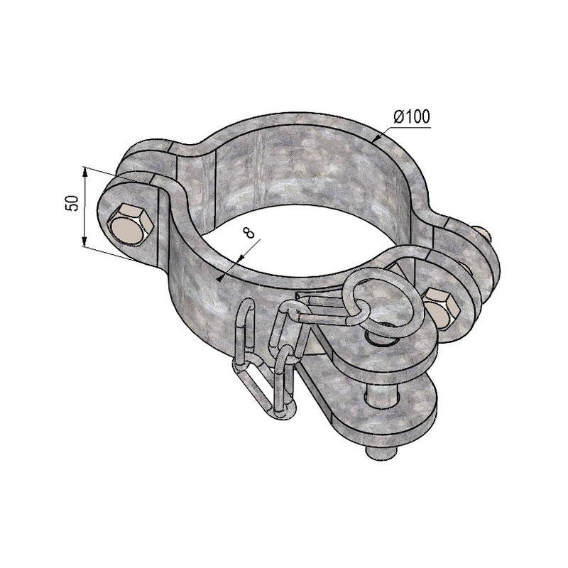 KIT BRIDES SIMPLE POUR POTEAU ROND Ø102