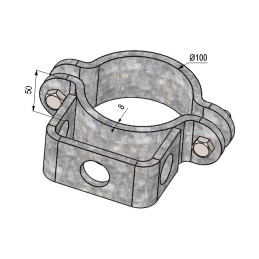 BRIDE SIMPLE VERROU DANS AXE POUR POTEAU ROND Ø102