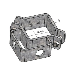 BRIDE SIMPLE VERROU DANS AXE POUR POTEAU CARR E 100