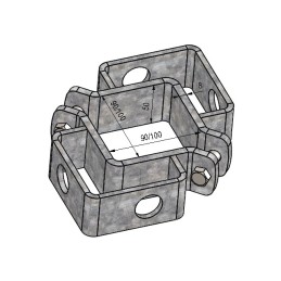 BRIDE DOUBLE VERROU DANS AXE POUR POTEAU CARR E 100