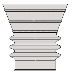 ENTONNOIR EN CAOUTCHOUC POUR TUBE Ø 249-273/4 /453 HT490