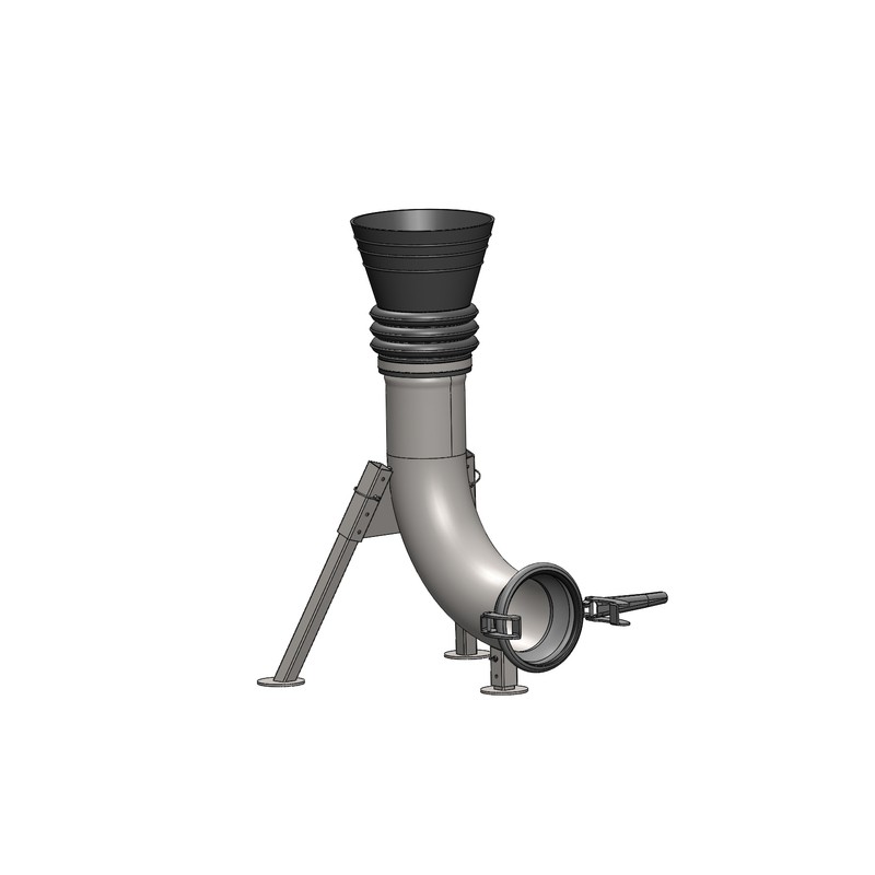 CONE DE REMPLISSAGE CAOUTCHOUC Ø 200 GALVA PI IED REGLABLE CARRE 40