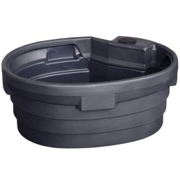 BAC DE PATURAGE PE 650L OVALE AVEC REBORD INT RAL7021