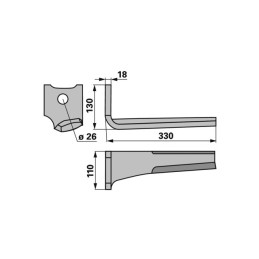 DENT DE HERSE DROITE 873401250 ORIGINE POTTINGER
