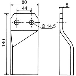 LAME ROTALABOUR 80X8X180 EA44 T14,5 GAUCHE TYPE MASCHIO