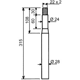 DENT DE HERSE GIROSPIC 28X315 FILETAGE 22X2 TYPE AGRATOR