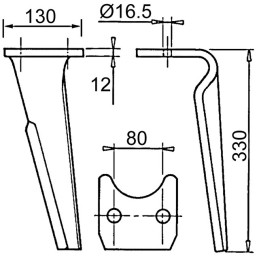 DENT DE HERSE GAUCHE FORGEE RH115SX 6803400 TYPE AMAZONE