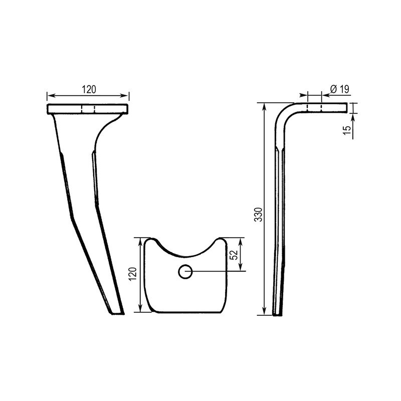 DENT DE HERSE GAUCHE CULTIMIX RH92S 6575300 ESTAMPEE TYPE AMAZONE