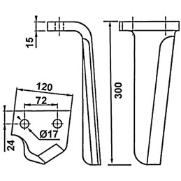 DENT DE HERSE FORGEE 622603 TYPE CELLI