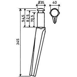 DENT DE HERSE DROITE/GAUCHE DIA 35 L345 RH57 ESTAMPEE TYPE KRONE