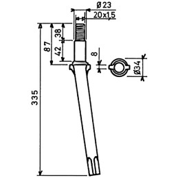 DENT DE HERSE CYLINDRIQUE  23  D20 L335 RH1 ESTAMPEE TYPE LELY