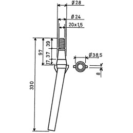 DENT DE HERSE CONIQUE COURTE D20L330 RH2 ESTAMPEE TYPE LELY