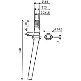 DENT DE HERSE CONIQUE LONGUE 20 L370 RH2A ESTAMPEE TYPE LELY