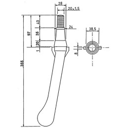 DENT DE HERSE CONIQUE GOUTTE D'EAU D20 L355 RH2AG ESTAMPEE TYPE LELY