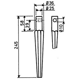 DENT DE HERSE RA DIA 25 ESTAMPEE RH 25 TYPE PEGORARO