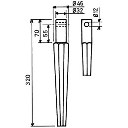 DENT DE HERSE RT DIA 32 ESTAMPEE RH 26 TYPE PEGORARO