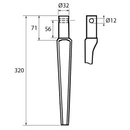 DENT DE HERSE RD  DIA 32 L320 ESTAMPEE RH47 TYPE PEGORARO