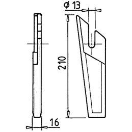 RECHARGE GAUCHE DE DENT DE HERSE UNIVERSEL RH91 TYPE AMAZONE