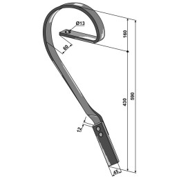 DENT NIVELEUSE 32X12 GAUCHE TYPE KVERNELAND 111099004