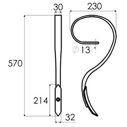 DENT VIBROCULTEUR 32X10 1/2D SOC 35X6 TYPE ASKEL