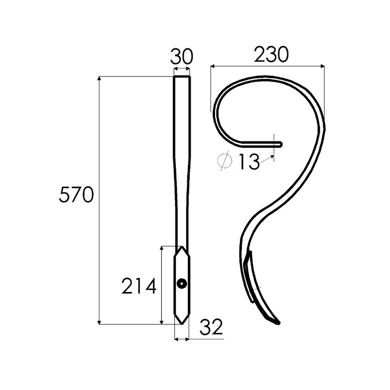 DENT VIBROCULTEUR 32X10 1/2D SOC 35X6 TYPE ASKEL