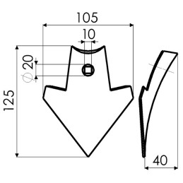 SOC VIBRO TRIANGLE 105X4 TYPE K45